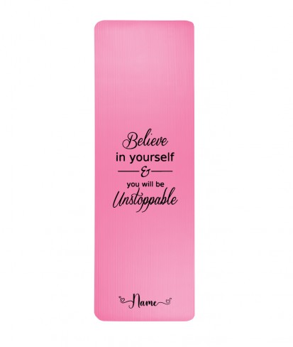 Believe in Yourself Personalised Pink Yoga Mat